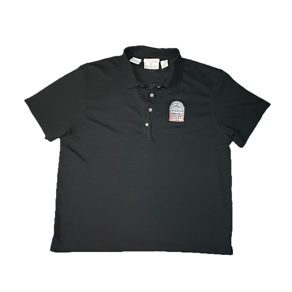 Antigua Women's XL Colorado Rockies Coors Field Staff Black Polo MLB Shirt